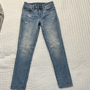 American Eagle Outfitters Light Blue Distressed Jeans 26x28 next level airflex